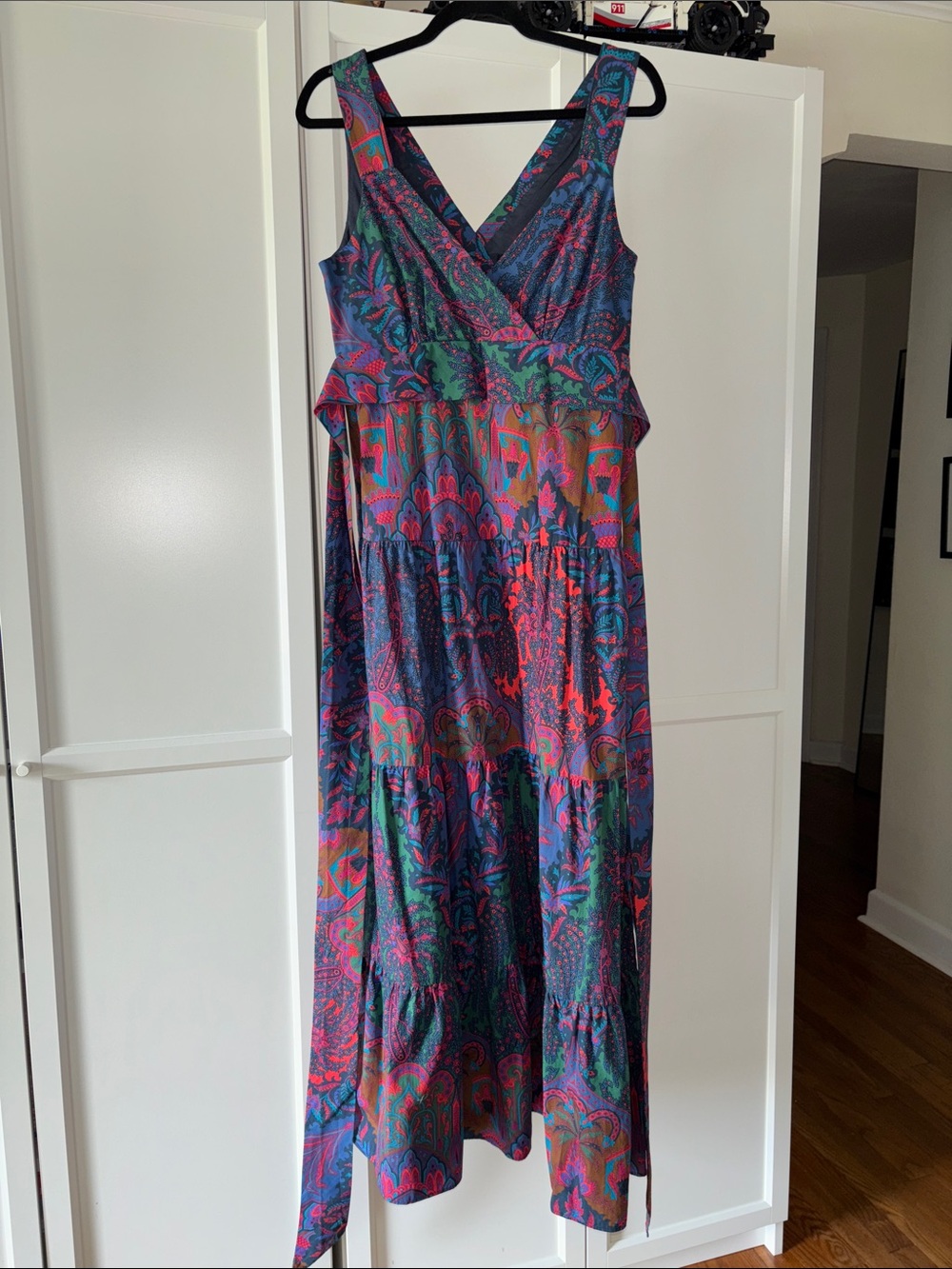 J. Crew Multicolor Paisley Maxi Dress in Blue, Pink & Green